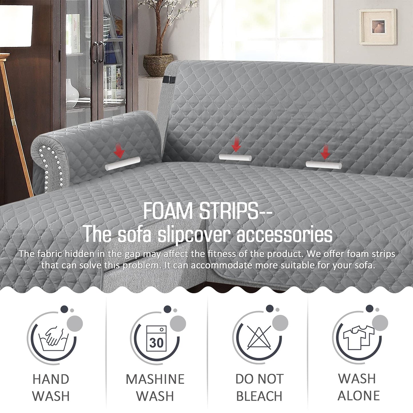 Couch Slipcover L Shape Sofa Cover Sectional - TAOCOCO