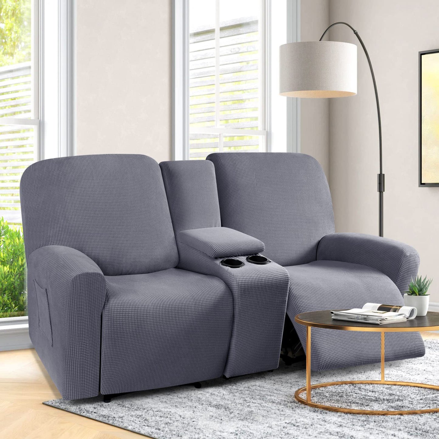 Recliner Loveseat Cover with Middle Console Sofa slipcover