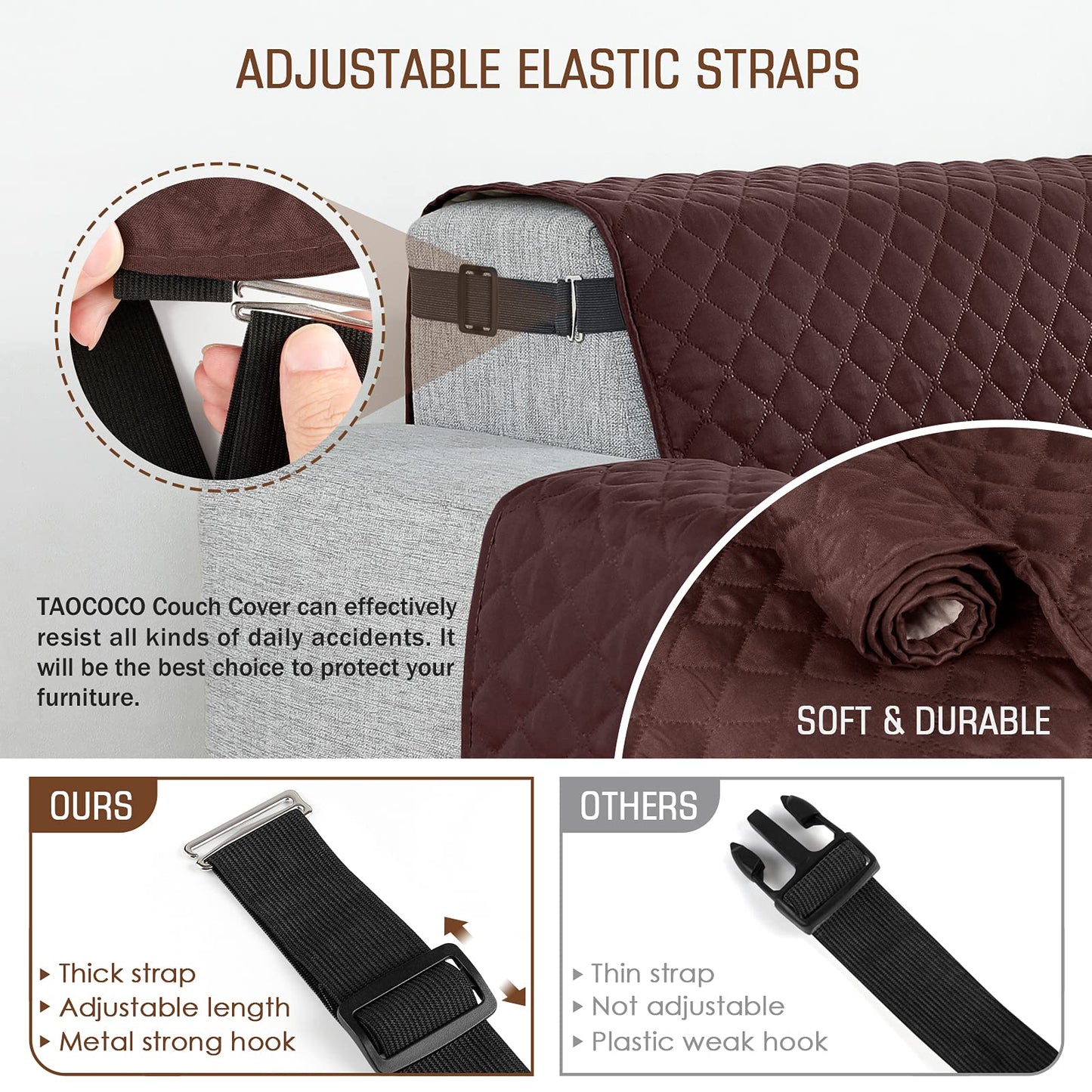 Couch Cover for Leather Sofa (47'' Medium) - TAOCOCO