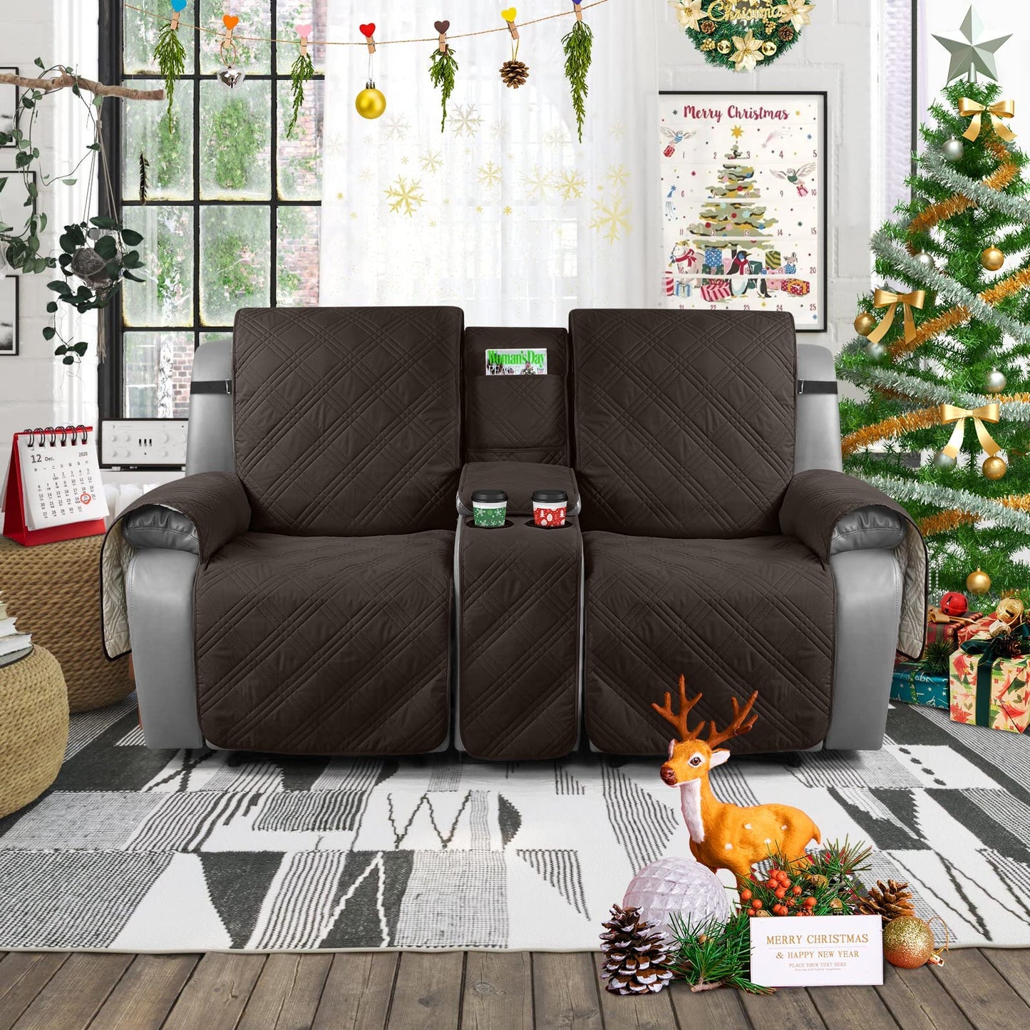 Loveseat Recliner Cover with Center Console (2 Seater) - TAOCOCO