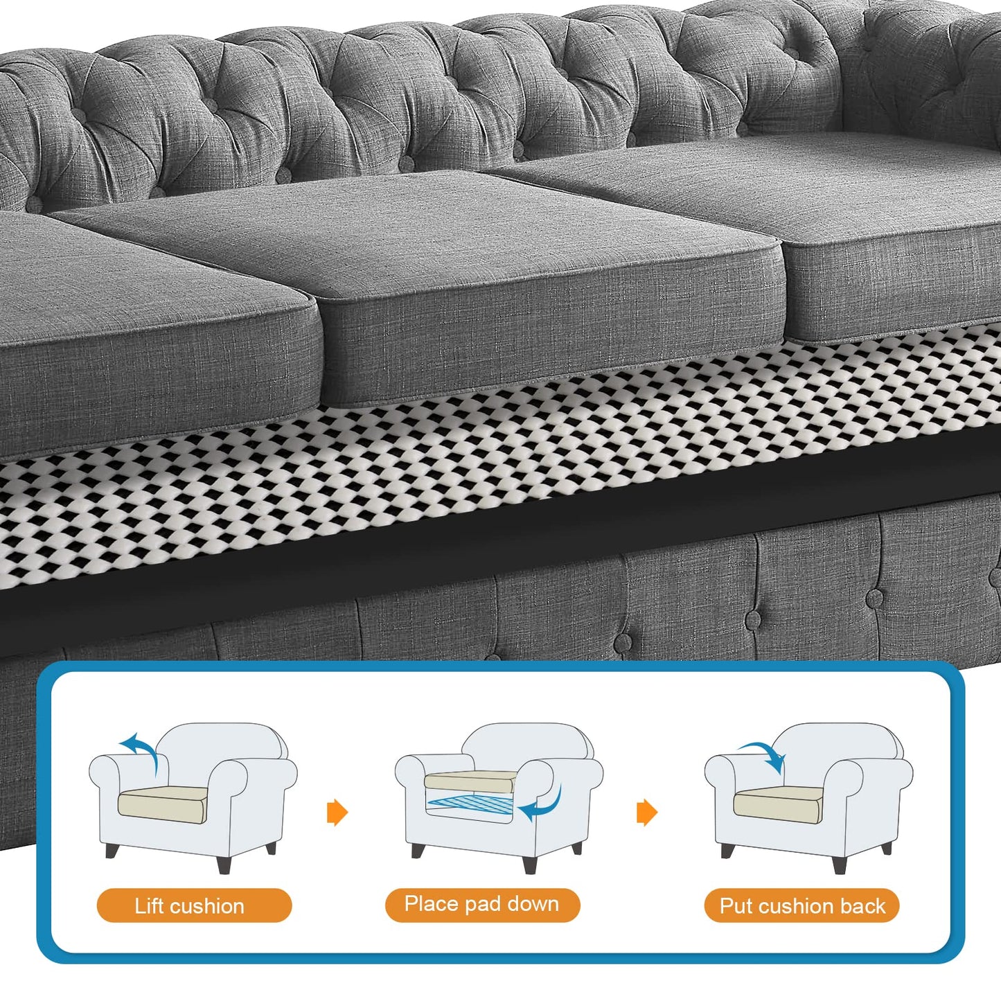 Couch Cushions Gripper Slide Stopper Cushion Grips for Couch - TAOCOCO