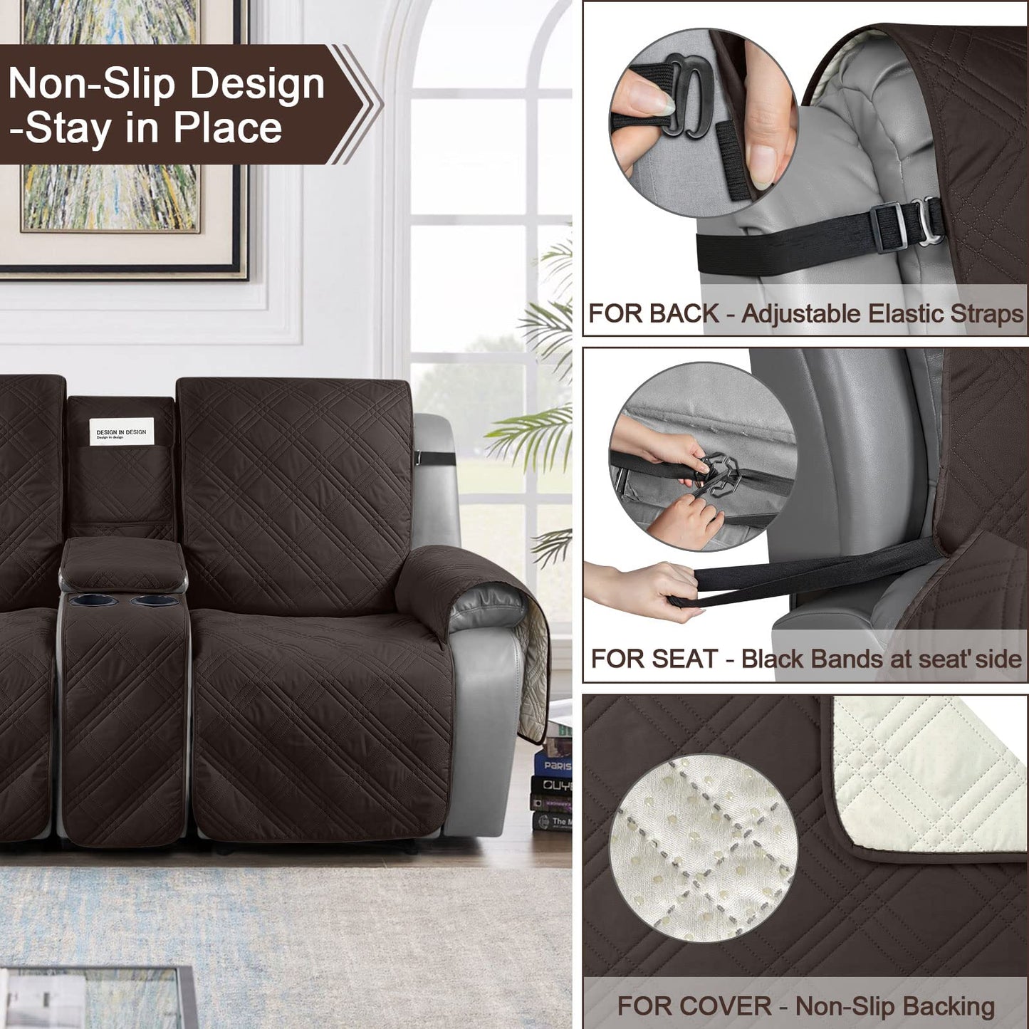 Loveseat Recliner Cover with Center Console (2 Seater) - TAOCOCO