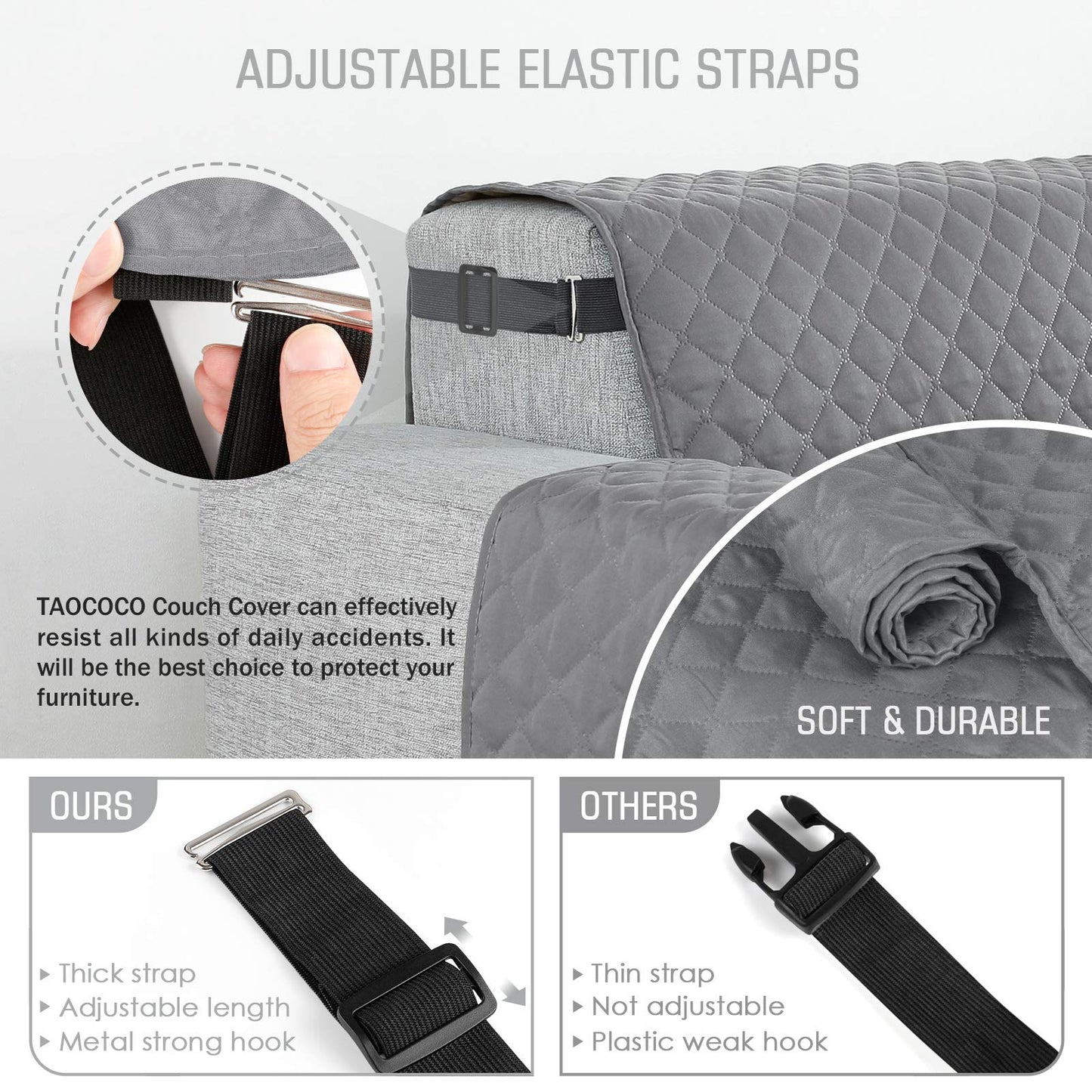 Couch Slipcover L Shape Sofa Cover Sectional - TAOCOCO