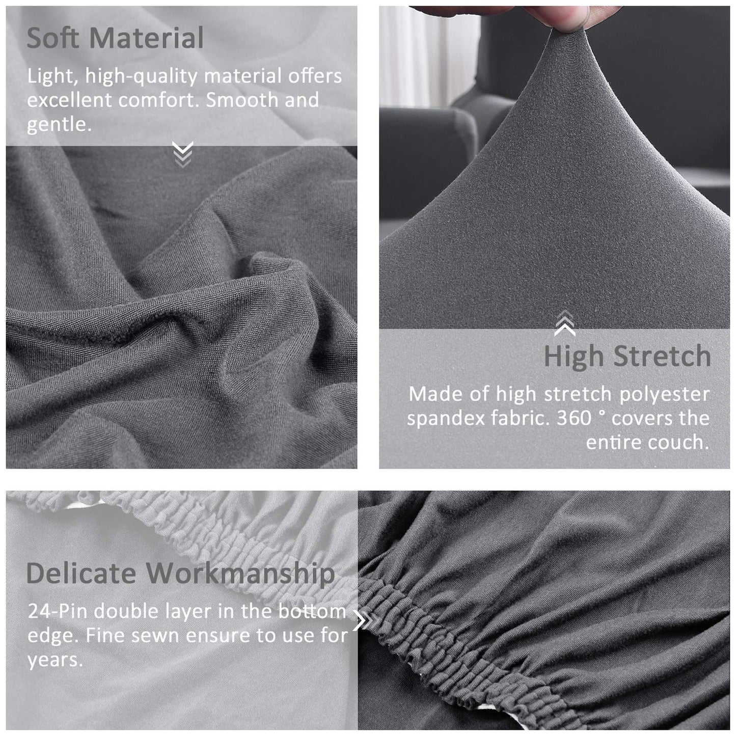 Sectional Couch Covers 2pcs L-Shaped Sofa Covers - TAOCOCO