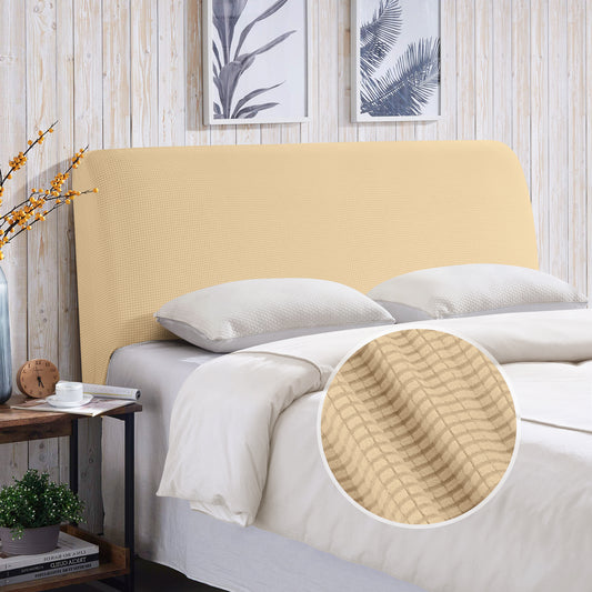 TAOCOCO Bed Headboard Cover, Headboard Covers for Double Bed/Small Double，Dustproof All-inclusive Elastic Headboard Protection cover, Spandex Jacquard Headboard Cover(Yellow，120-140cm)