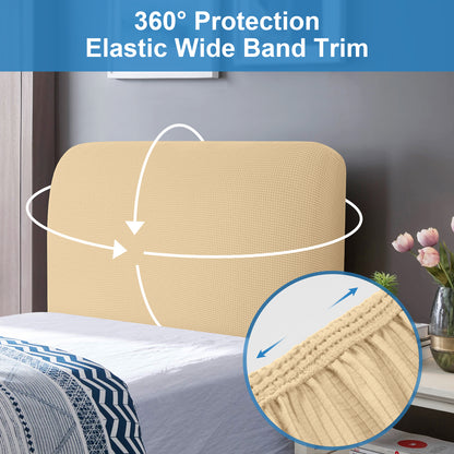 TAOCOCO Bed Headboard Cover, Headboard Covers for Double Bed/Small Double，Dustproof All-inclusive Elastic Headboard Protection cover, Spandex Jacquard Headboard Cover(Yellow，120-140cm)
