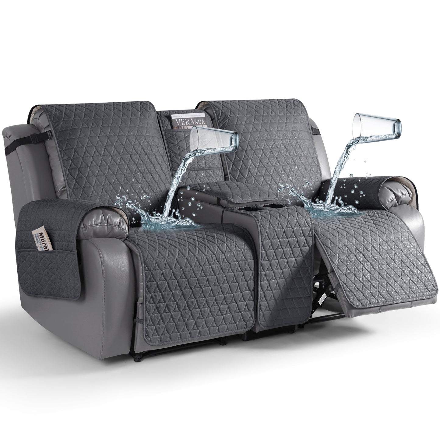 TAOCOCO 100% Waterproof Loveseat Recliner Covers with Console