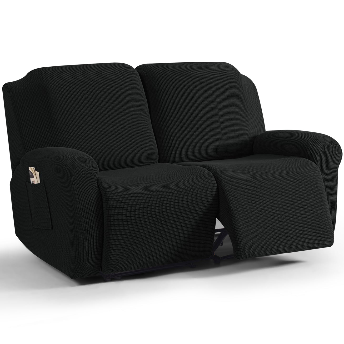 TAOCOCO 6-Piece 2XL Dual Recliner Loveseat Slipcover, Stretch Jacquard 2-Seater Sofa Cover