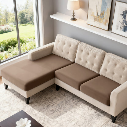 TAOCOCO 3-Piece L Shape Sectional Sofa Covers —2 Seater + 1 Chaise Cushion Covers