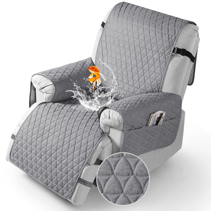 TAOCOCO Non Slip Solid Recliner Chair Covers with Pockets