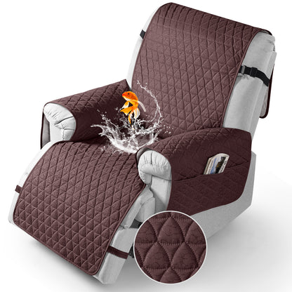 TAOCOCO Non Slip Solid Recliner Chair Covers with Pockets