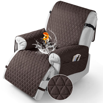 TAOCOCO Non Slip Solid Recliner Chair Covers with Pockets