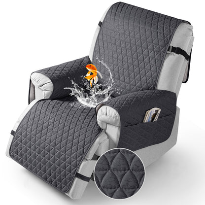 TAOCOCO Non Slip Solid Recliner Chair Covers with Pockets