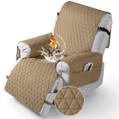TAOCOCO Non Slip Solid Recliner Chair Covers with Pockets