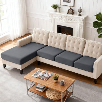 TAOCOCO 3-Piece L Shape Sectional Sofa Covers —3 Seater + 1 Chaise Cushion Covers