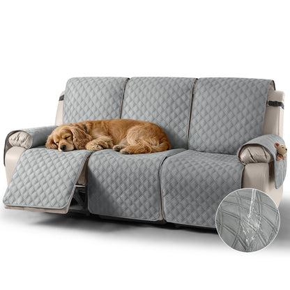 TAOCOCO 3 Seater Recliner Covers,Armchair Slipcovers,Waterproof Recliner Protector,Armchair Covers with Pockets,Anti Slip Reclining Sofa Covers,Arm Chair Covers for Pets/Dogs (Light Grey)