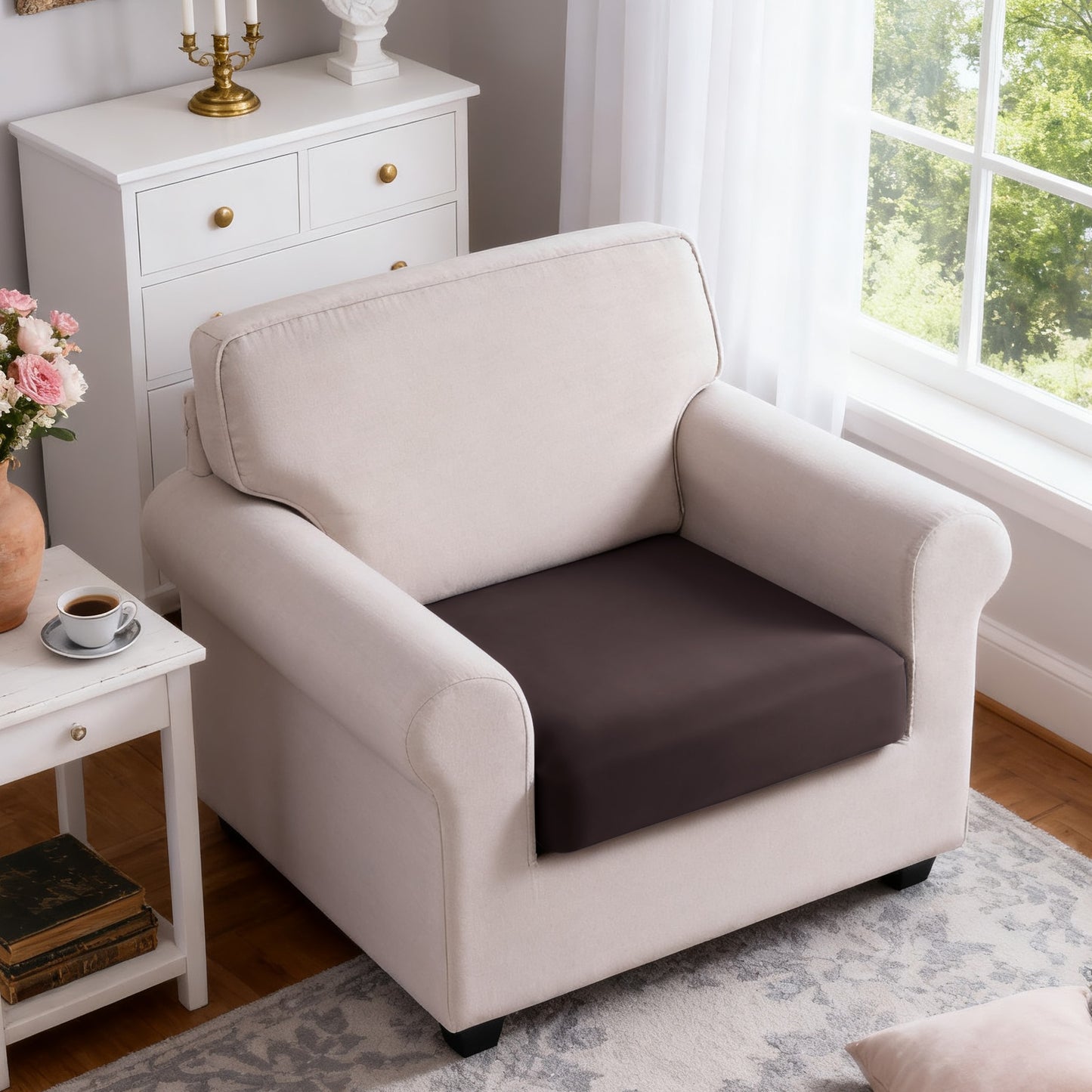 TAOCOCO 1 Piece Polyester Couch Cushion Covers for 1 /2/3 Seater Cushion Covers