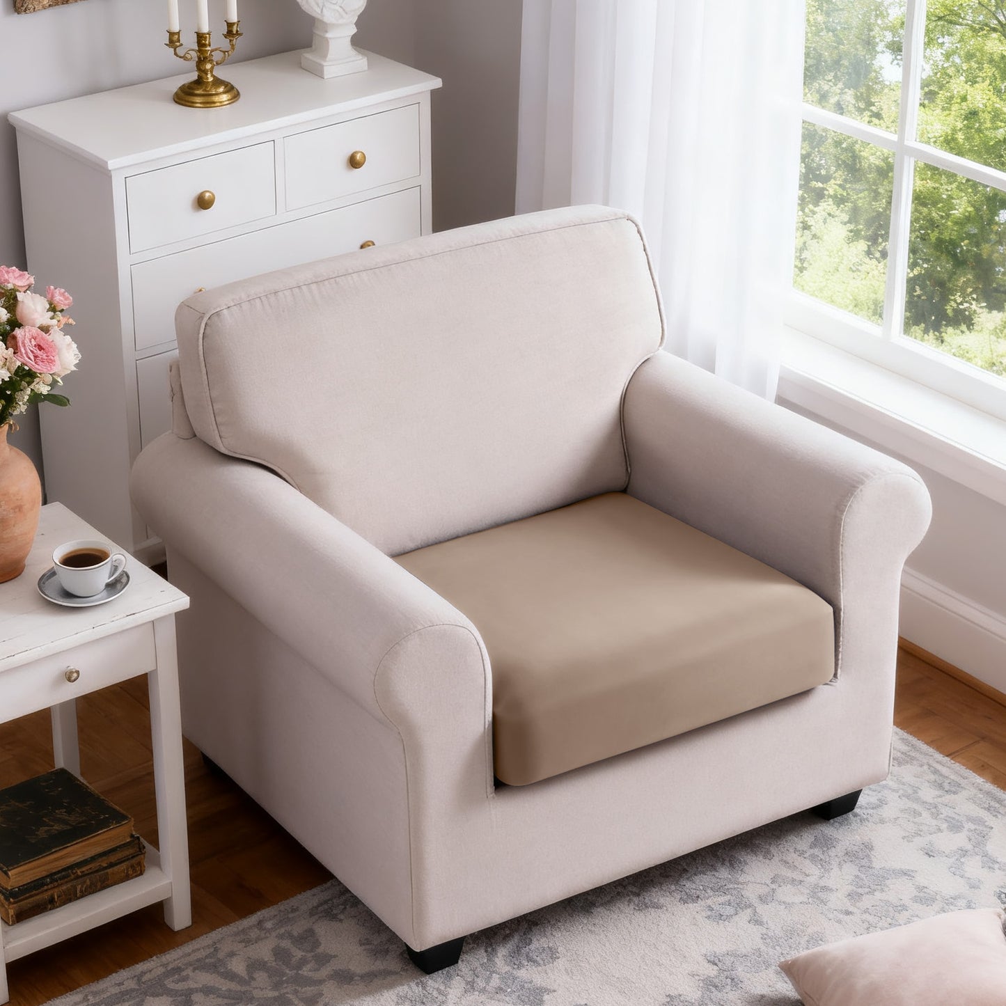 TAOCOCO 1 Piece Polyester Couch Cushion Covers for 1 /2/3 Seater Cushion Covers