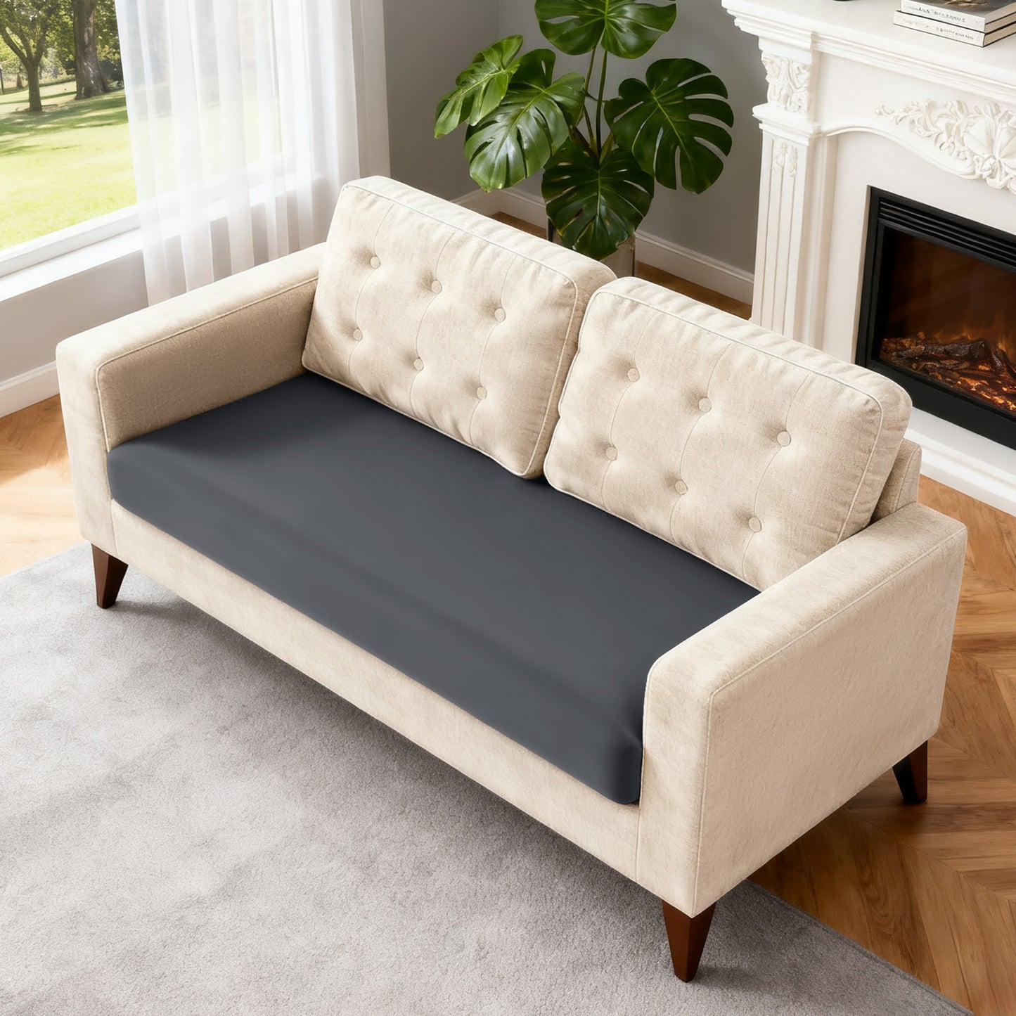 TAOCOCO 1 Piece Polyester Couch Cushion Covers for 1 /2/3 Seater Cushion Covers