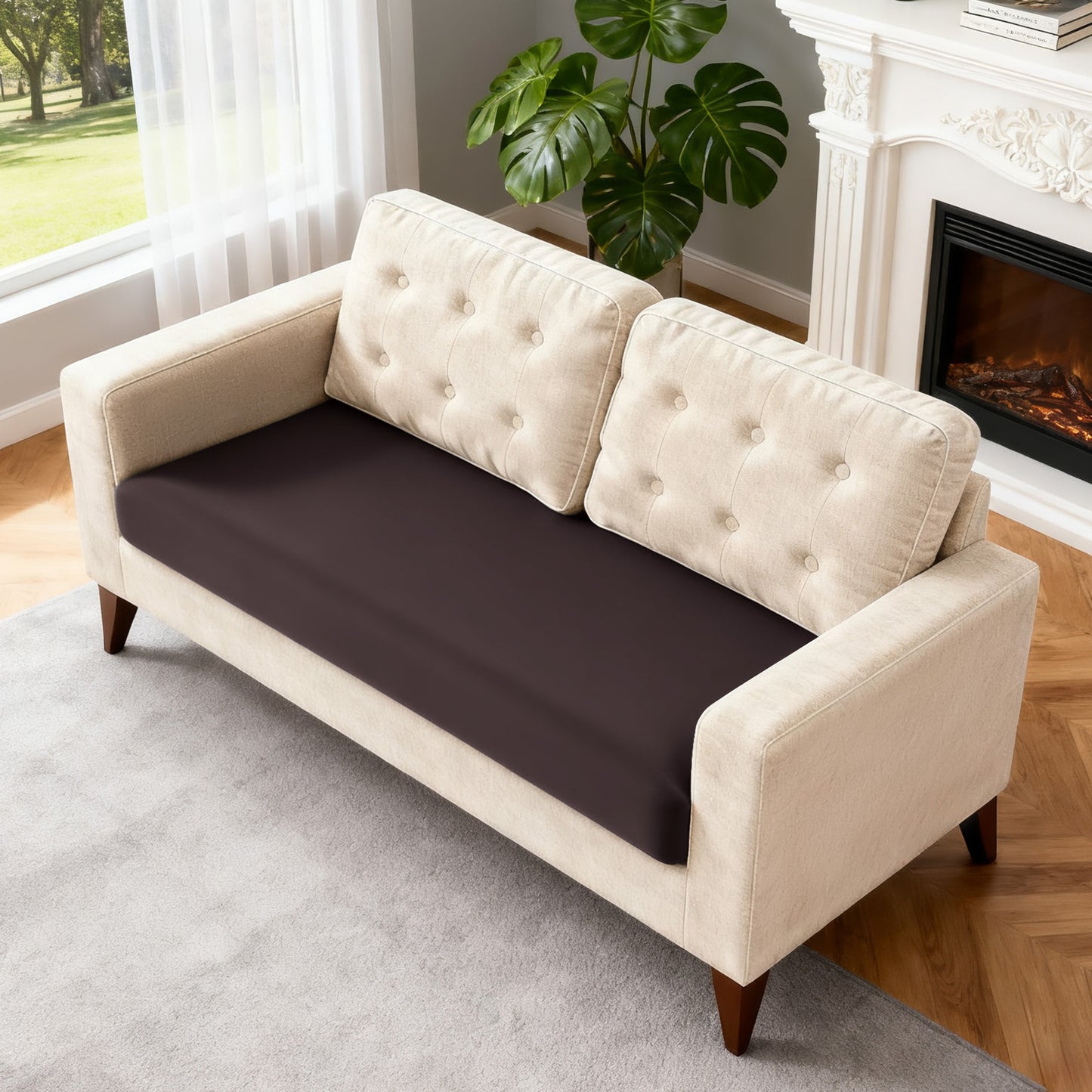 TAOCOCO 1 Piece Polyester Couch Cushion Covers for 1 /2/3 Seater Cushion Covers