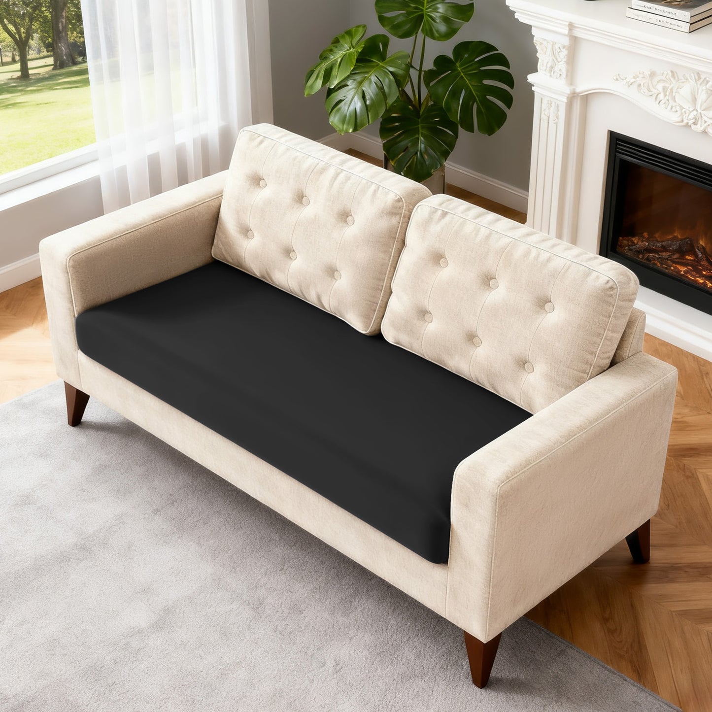TAOCOCO 1 Piece Polyester Couch Cushion Covers for 1 /2/3 Seater Cushion Covers