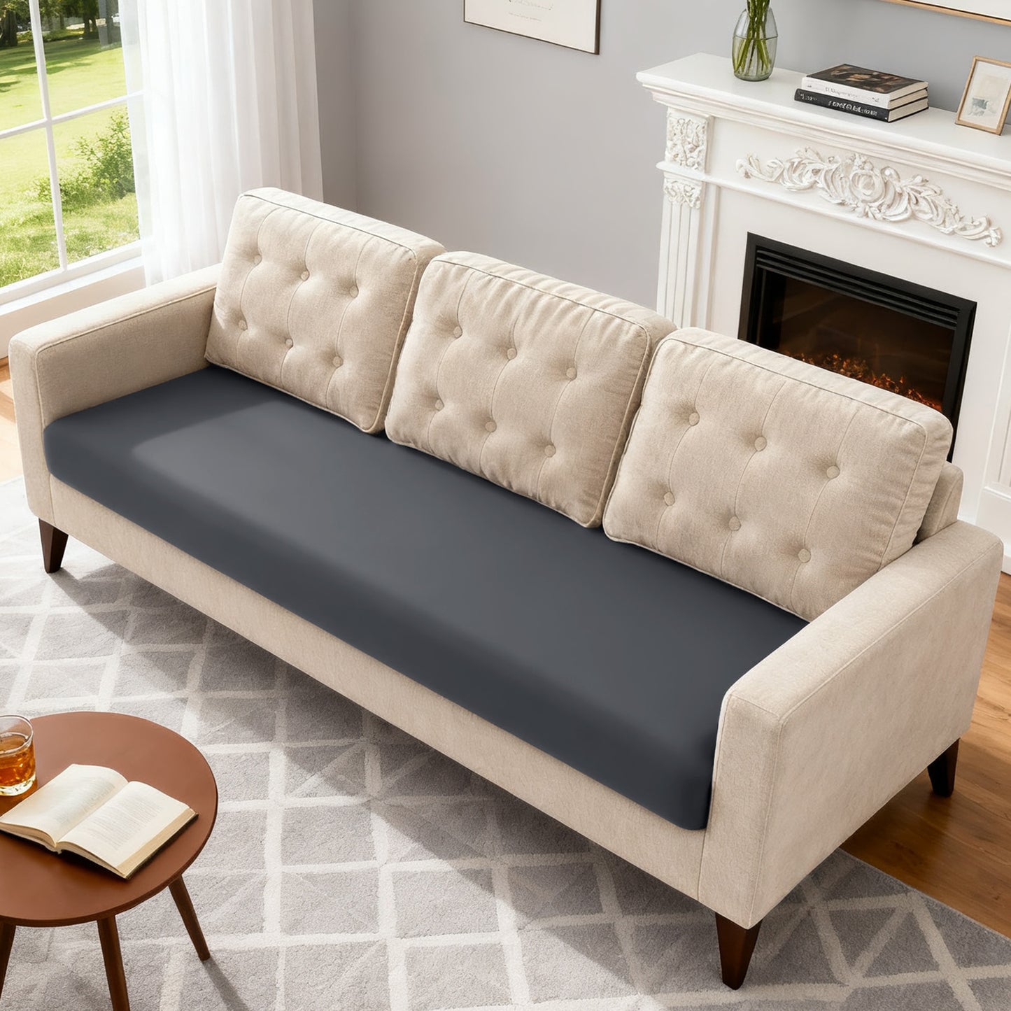 TAOCOCO 1 Piece Polyester Couch Cushion Covers for 1 /2/3 Seater Cushion Covers