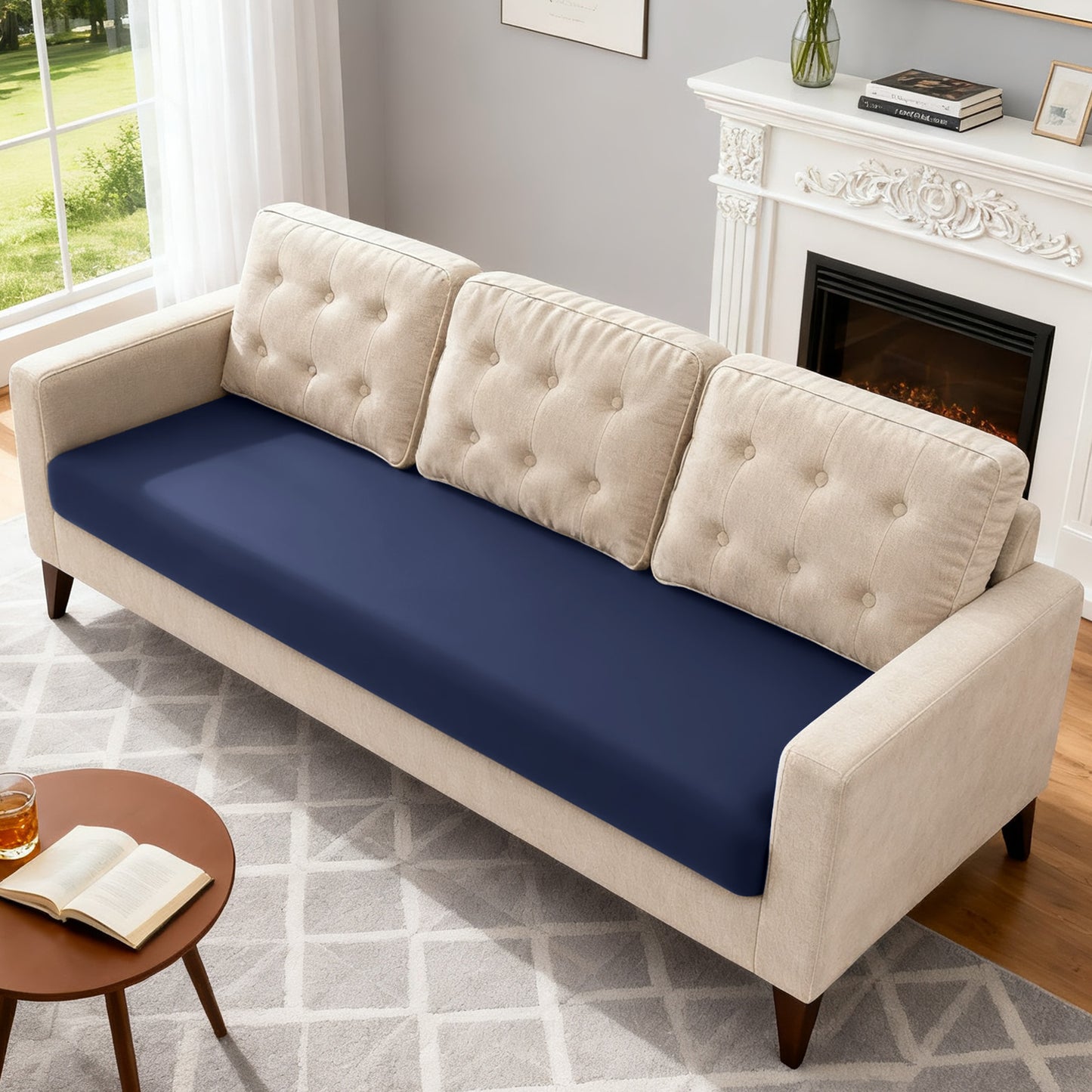 TAOCOCO 1 Piece Polyester Couch Cushion Covers for 1 /2/3 Seater Cushion Covers