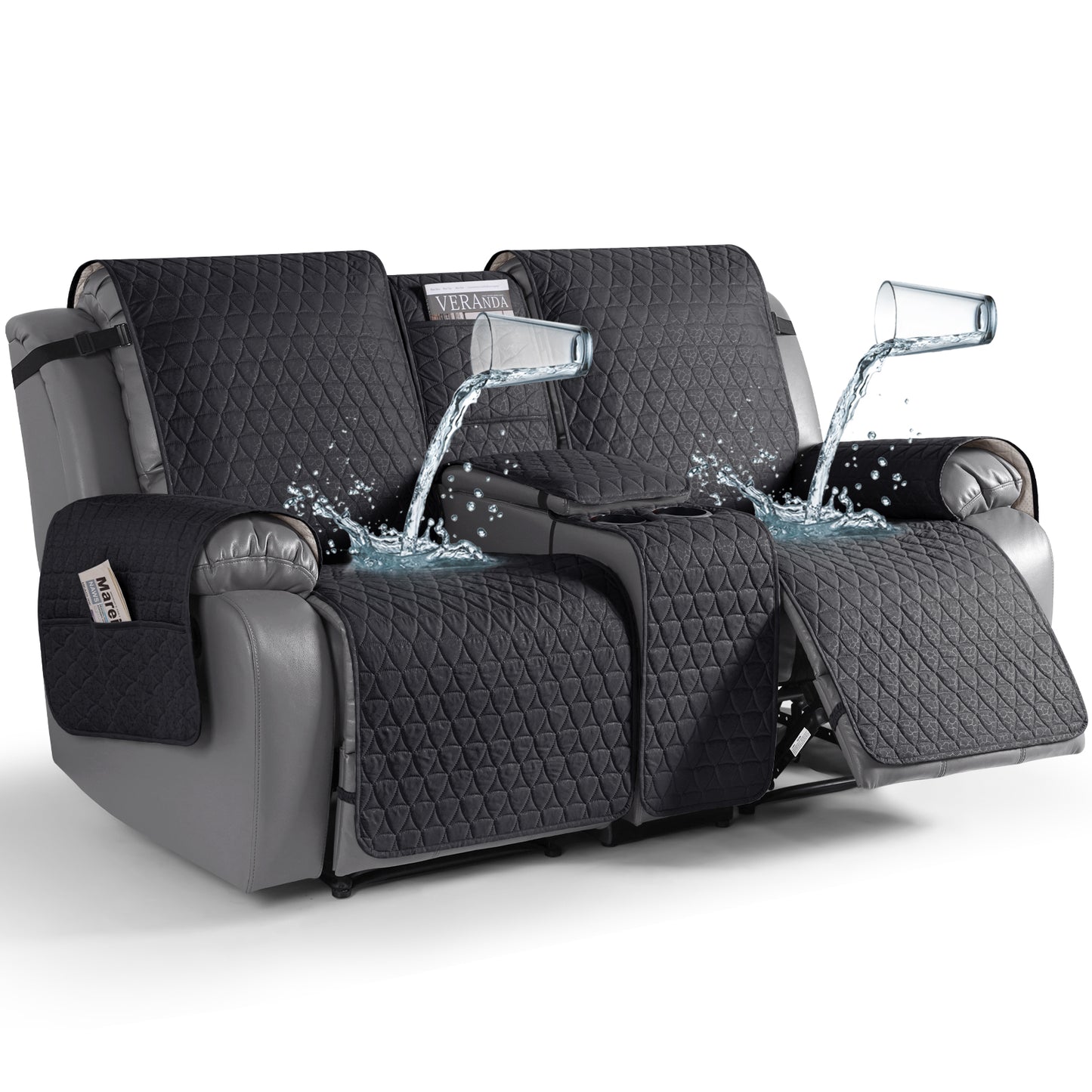 TAOCOCO 100% Waterproof Loveseat Recliner Covers with Console