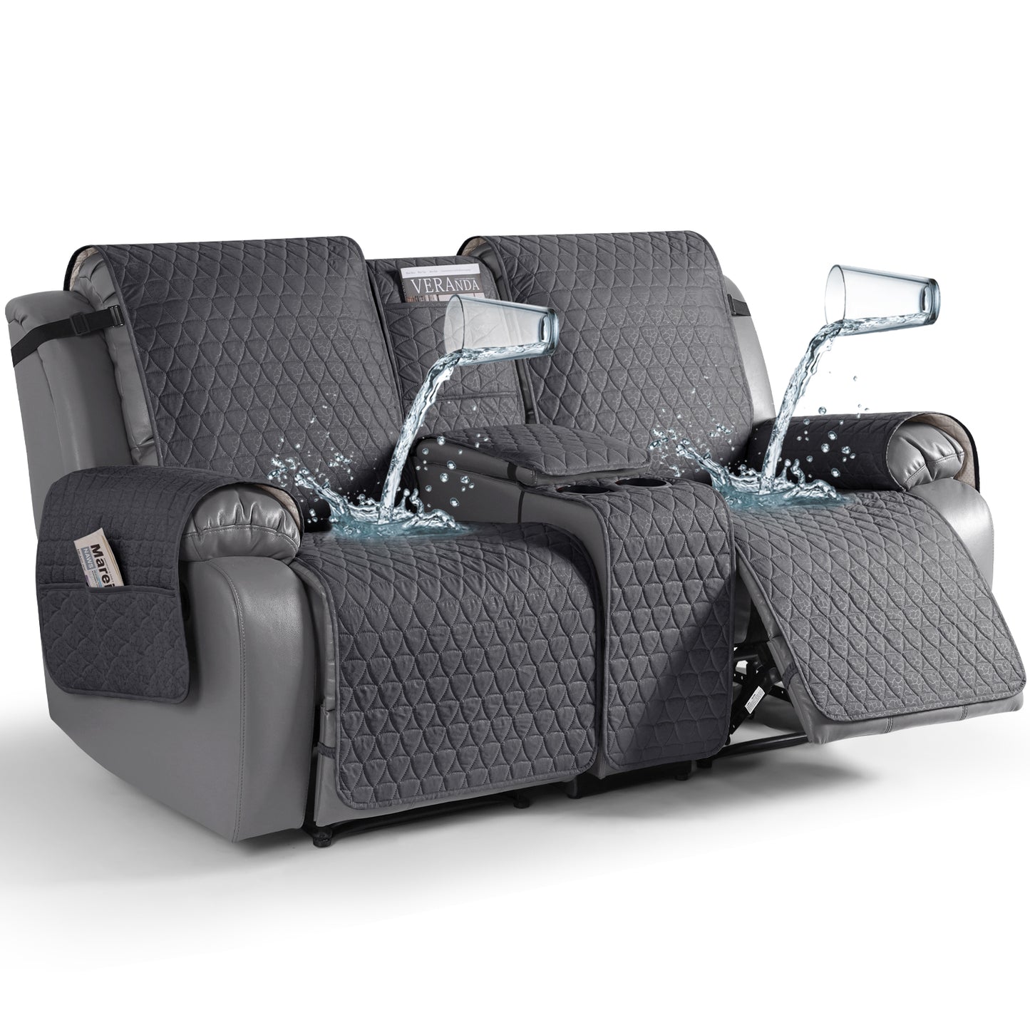 TAOCOCO 100% Waterproof Loveseat Recliner Covers with Console