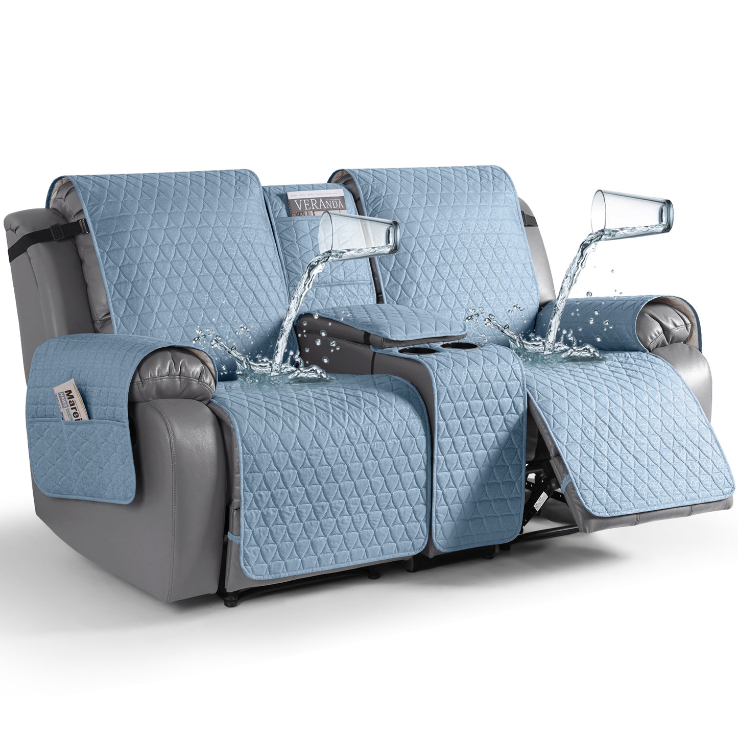 TAOCOCO 100% Waterproof Loveseat Recliner Covers with Console