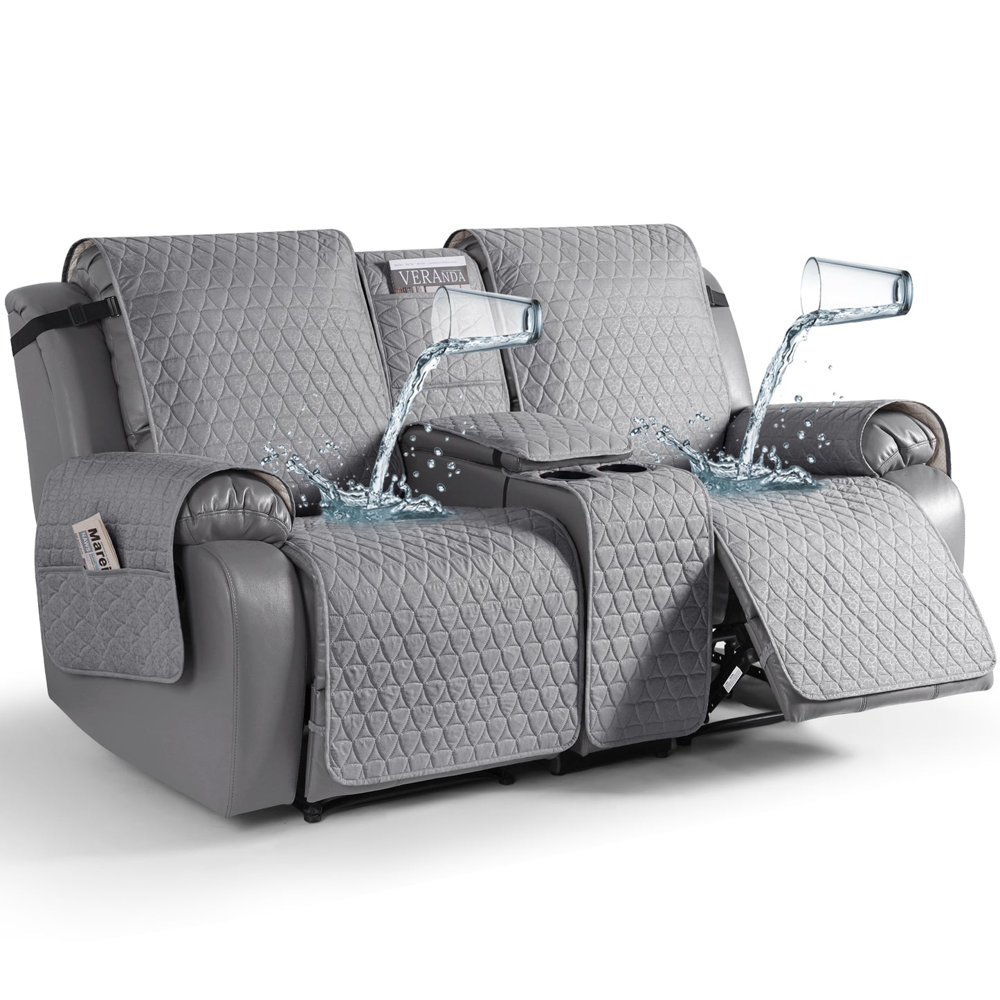 TAOCOCO 100% Waterproof Loveseat Recliner Covers with Console