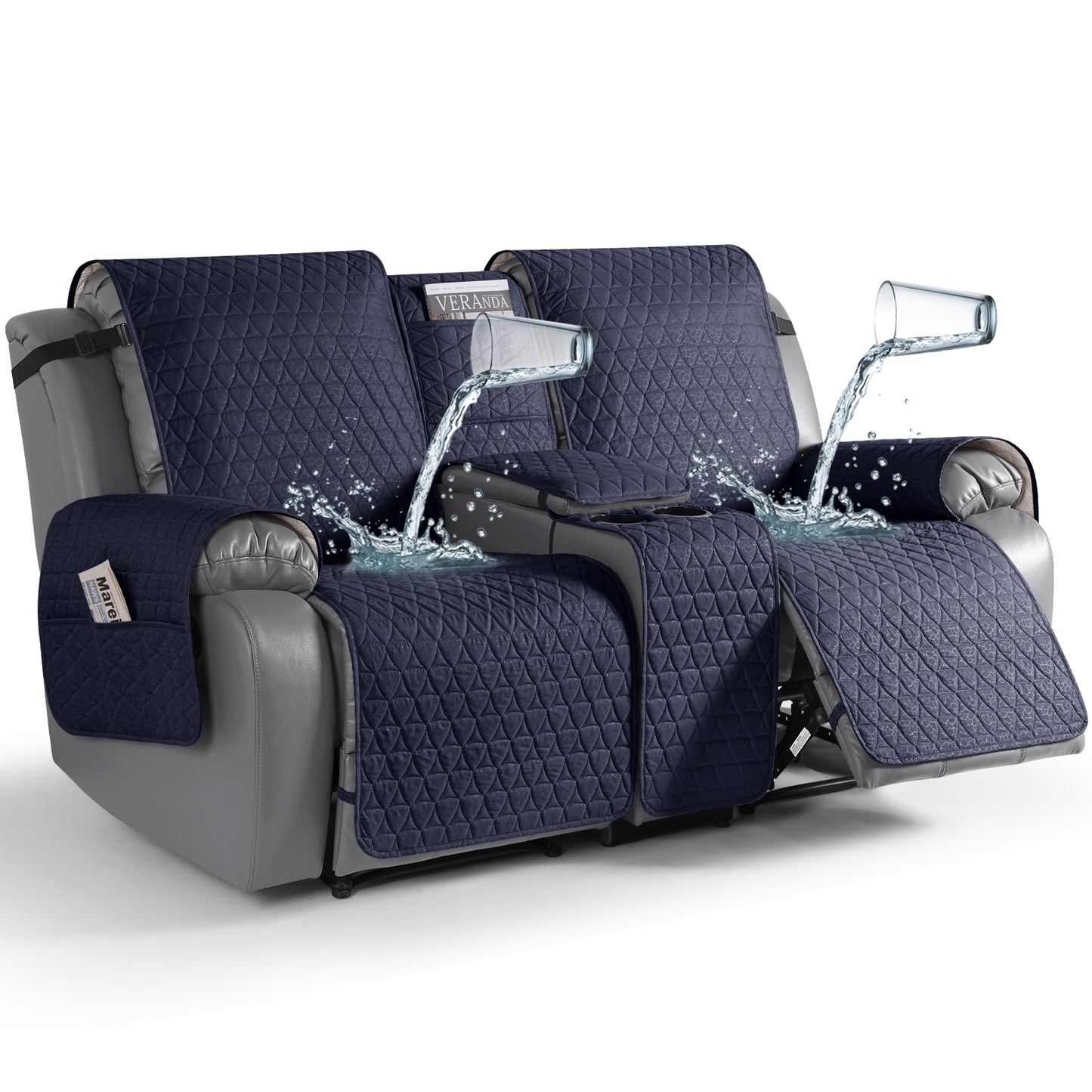 TAOCOCO 100% Waterproof Loveseat Recliner Covers with Console