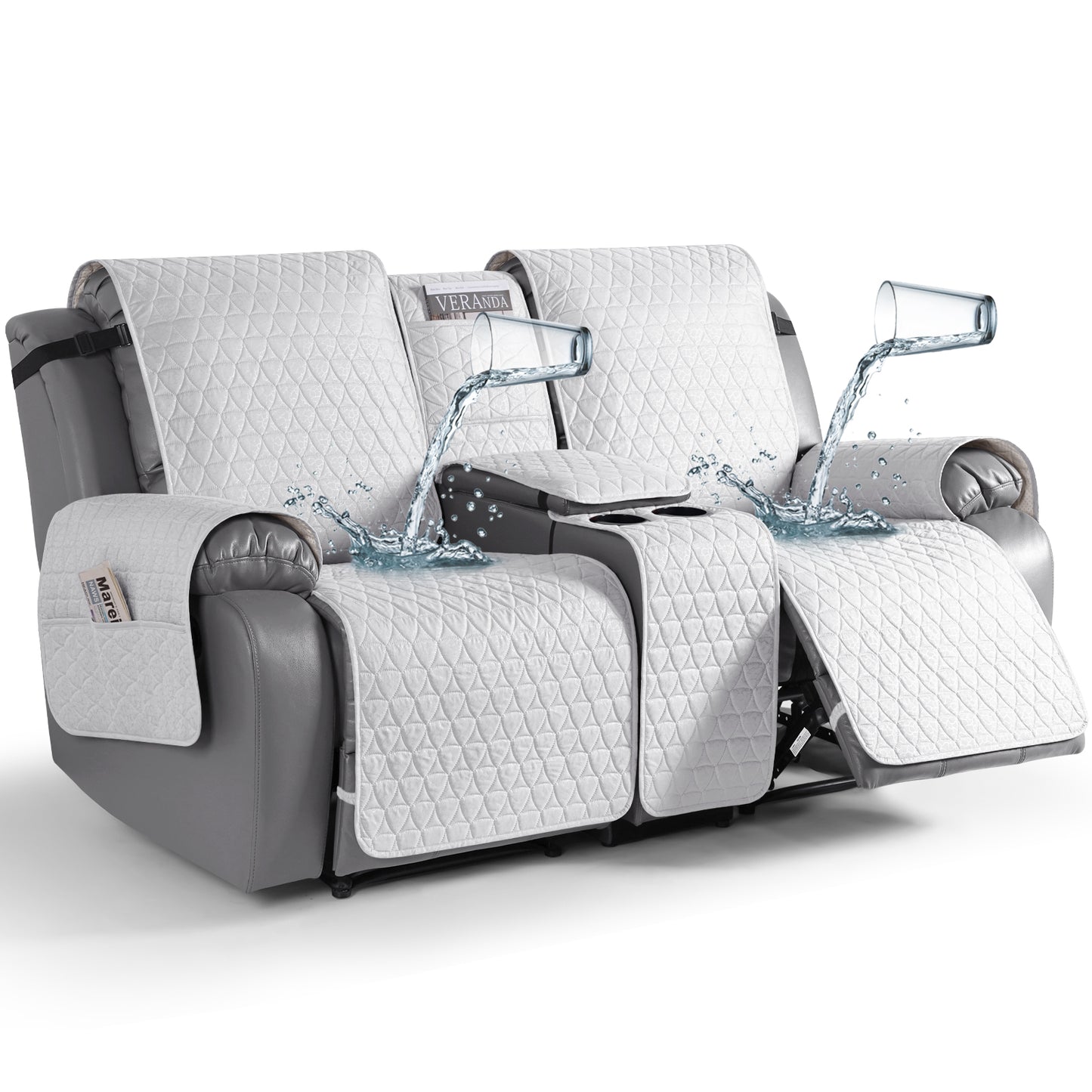 TAOCOCO 100% Waterproof Loveseat Recliner Covers with Console