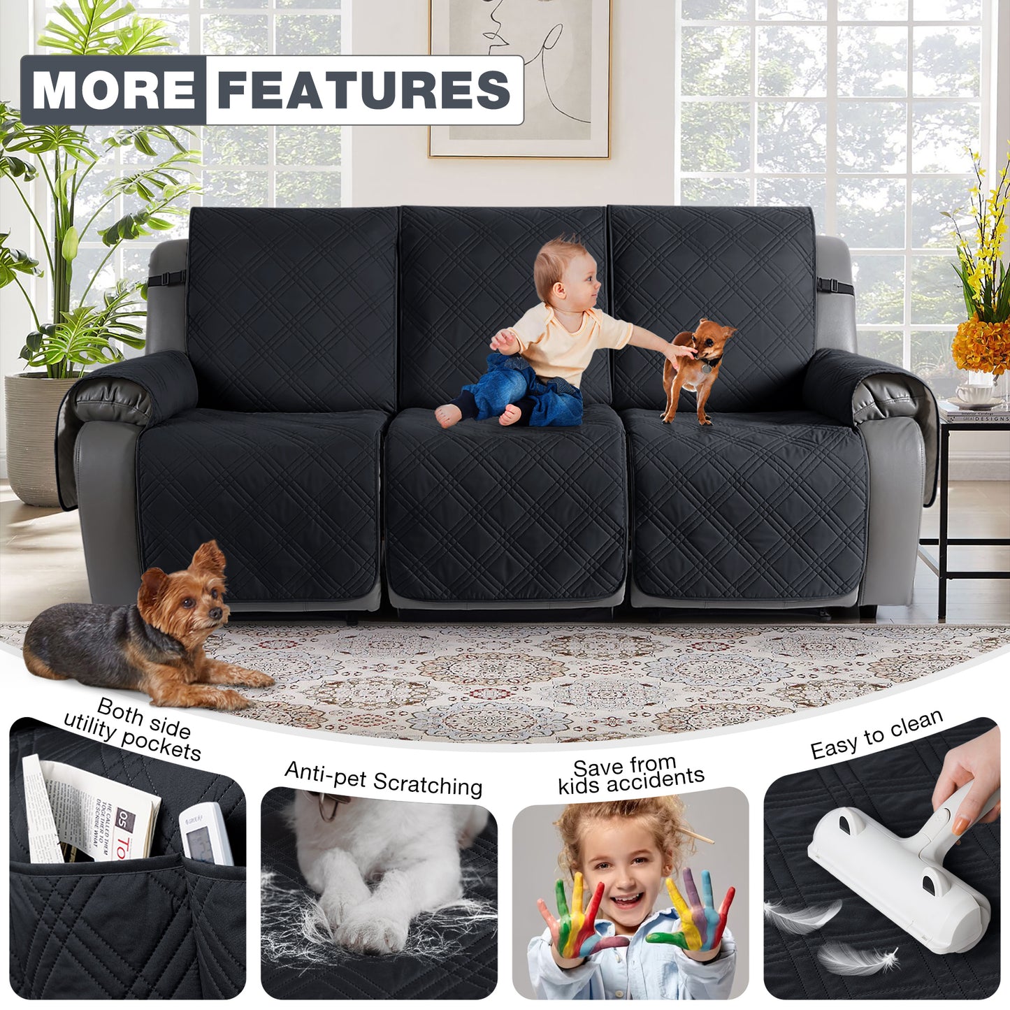 TAOCOCO Non-Slip Waterproof Recliner Sofa Covers