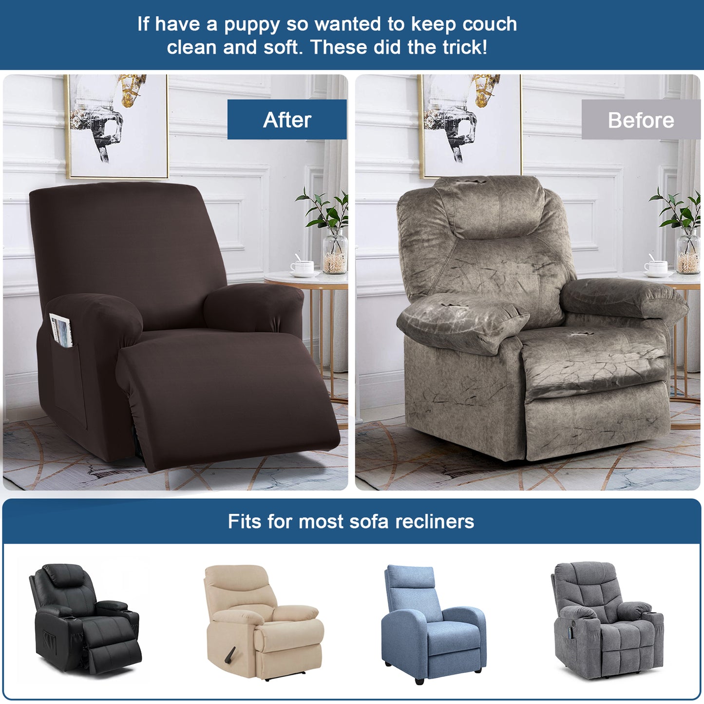 MMAMYT-Recliner Armchair Slipcover Sofa Chair Cover