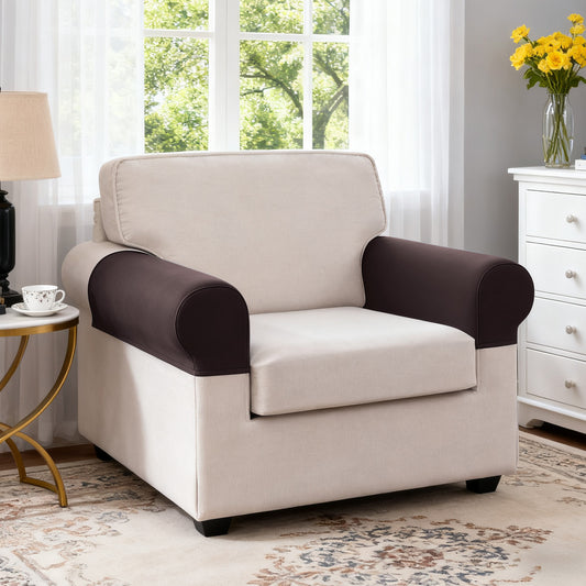 TAOCOCO Sofa Arm Covers 2 Pieces Stretch Armrest Cover for 3 Cushion Sofa Sectional L Shape Couch