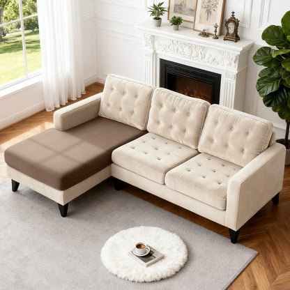 TAOCOCO 1 Piece Stretch Polyester Couch Cushion Covers for L-Shaped Sectional Chaise Sofa