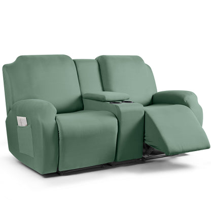 1 Recliner Chair/1 Seat armless /2 Seat with Console Recliner Chair Fabric Stretch Cover