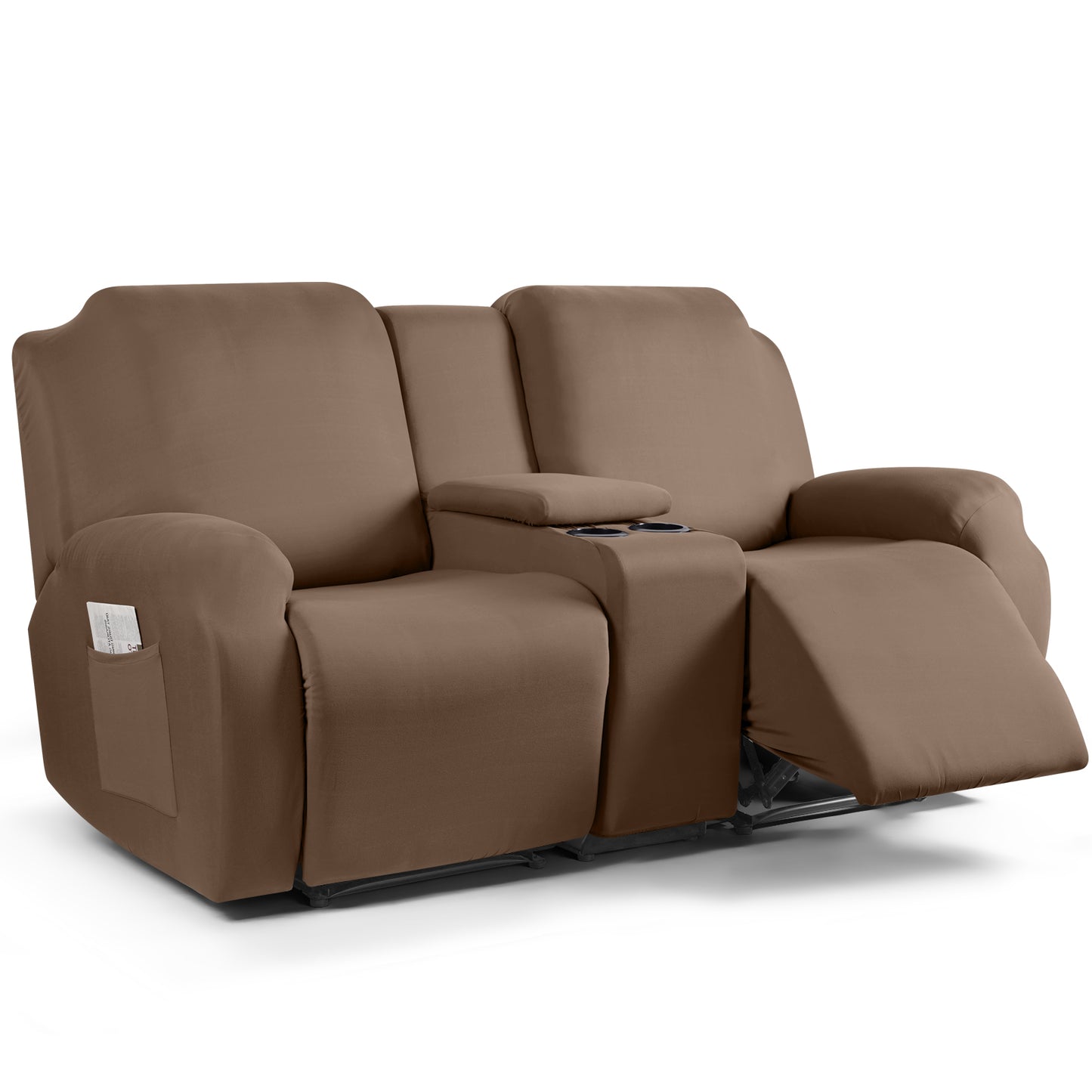 1 Recliner Chair/1 Seat armless /2 Seat with Console Recliner Chair Fabric Stretch Cover