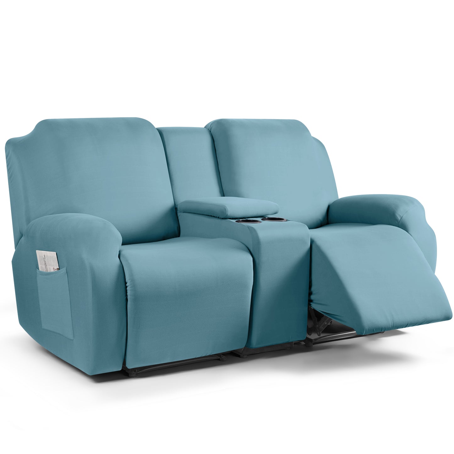 1 Recliner Chair/1 Seat armless /2 Seat with Console Recliner Chair Fabric Stretch Cover