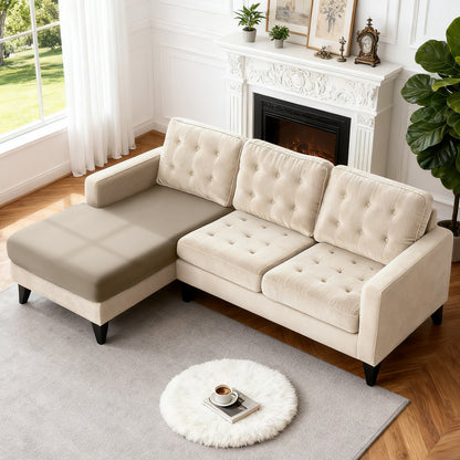 TAOCOCO 1 Piece Stretch Polyester Couch Cushion Covers for L-Shaped Sectional Chaise Sofa