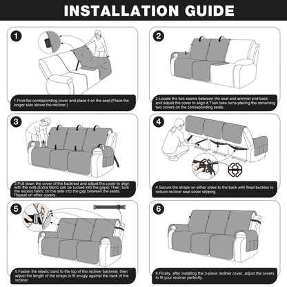 TAOCOCO Non-Slip Waterproof Recliner Sofa Covers