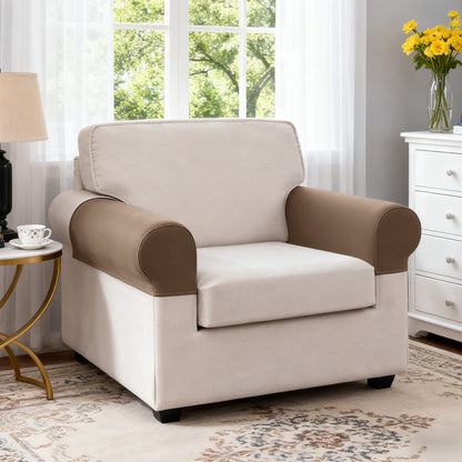 TAOCOCO Sofa Arm Covers 2 Pieces Stretch Armrest Cover for 3 Cushion Sofa Sectional L Shape Couch