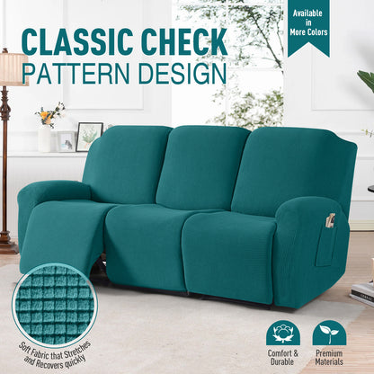 TAOCOCO Recliner Cover 8-Pieces Stretch Recliner Cover-3 Seat