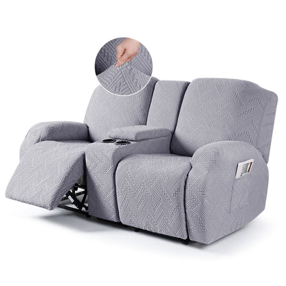 TAOCOCO-Recliner Loveseat Slipcover with Console Reclining Couch Slipcovers-FLG