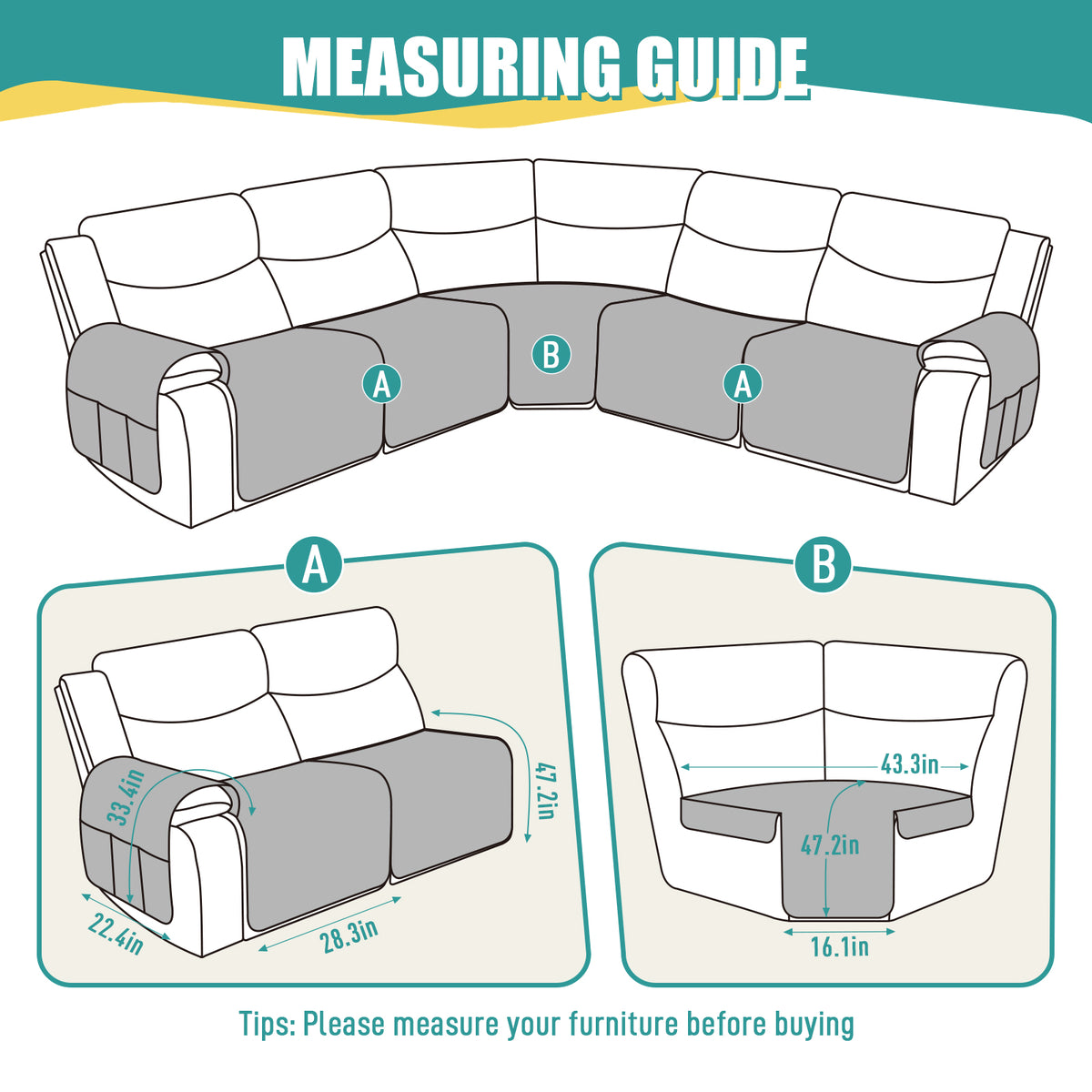 Waterproof Recliner Sectional Couch Covers
