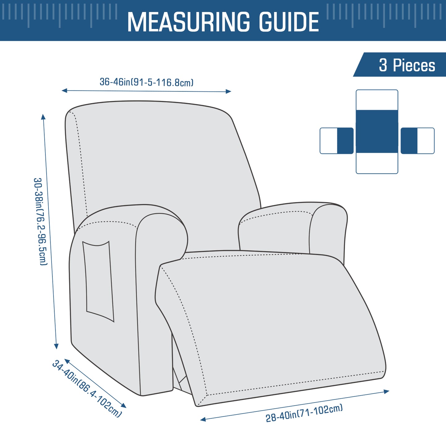 TAOCOCO Recliner Chair Cover, Stretch Sofa Cover 1 Seater With Arm Rest, Couch Cover Soft, Machine Washable Recliner Sofa Protector (Chocolate, 1 seater plus)