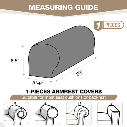 TAOCOCO Sofa Arm Covers 2 Pieces Stretch Armrest Cover for 3 Cushion Sofa Sectional L Shape Couch