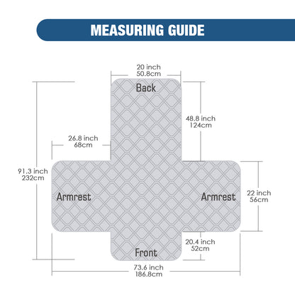 TAOCOCO 1 Seater Recliner Sofa Cover - Waterproof & Anti-Slip Armchair Slipcover - Reclining Chair Protector with Storage Pockets - Washable Furniture Cover for Dogs & Cats (Light Grey,20“ Seat Width)