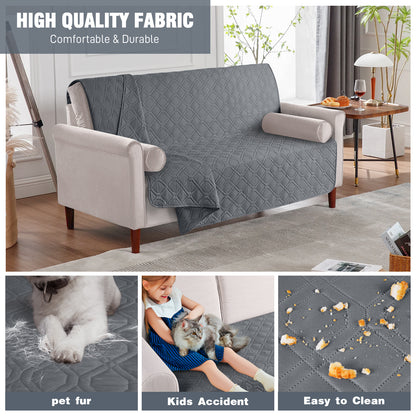 TAOCOCO Reversible Waterproof Bed Spreads 175 * 210CM, Waterproof Dog Sofa Bed Cover, Furniture Sofa Slipcovers(Dark Grey, 68“*82”)